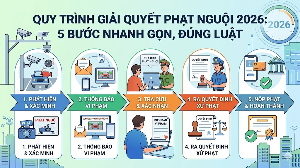 Quy trình giải quyết phạt nguội 2026: 5 bước nhanh gọn, đúng luật